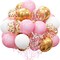 60Pcs Pink Gold Confetti Latex Balloons Kit – 12” Pink, White, Gold Helium Balloons for Weddings, Baby Showers, Birthdays, Proposals & Party Decorations (Pink White Gold)